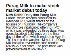 News of Pride of Cows Milk