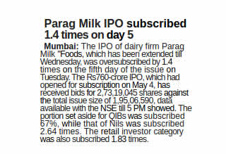 News of Pride of Cows Milk